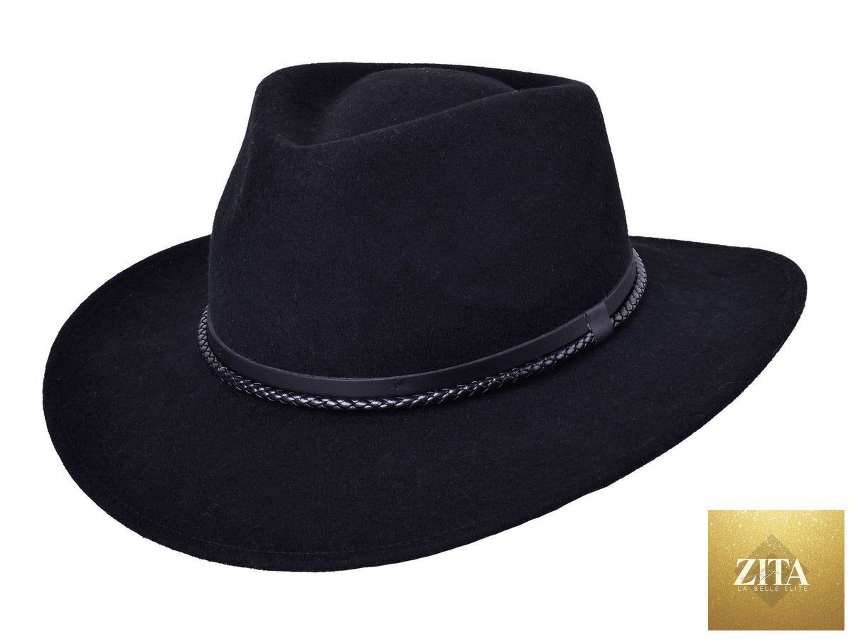 Bigalli Hats USA wool felt fedora hat with a classic wide brim, stylish and durable for a sophisticated look.