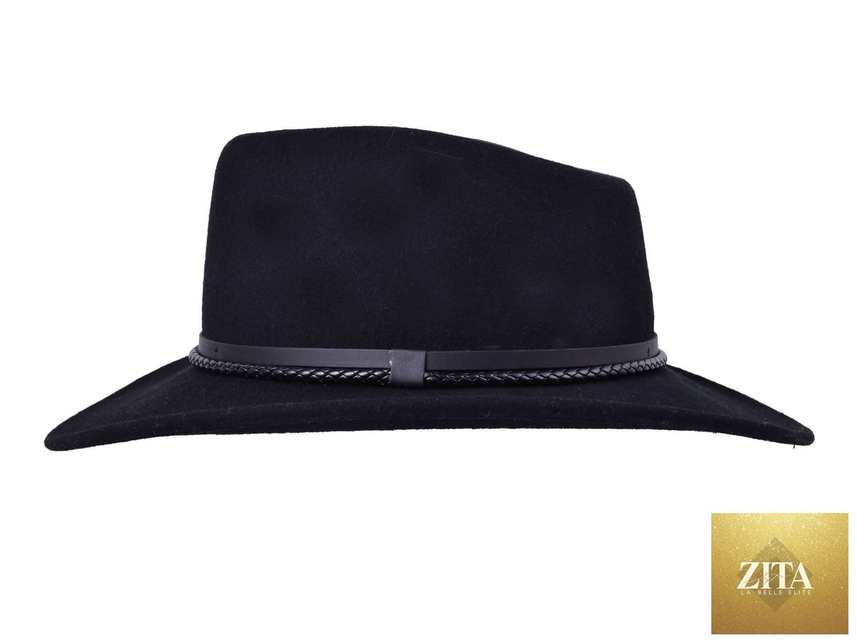 Bigalli Hats USA wool felt fedora with a classic wide brim and elegant design, showcasing the Regal style.