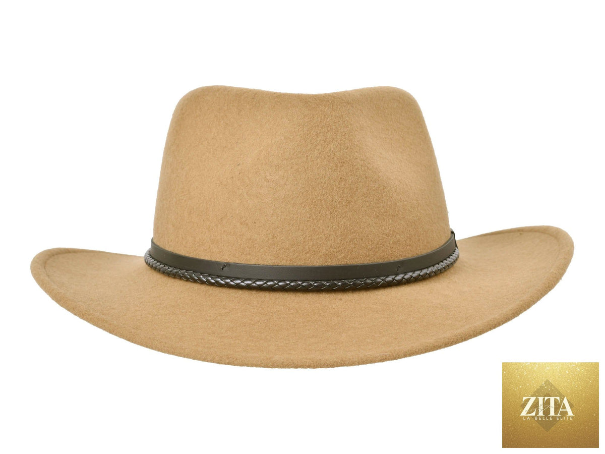 Bigalli Hats USA wool felt fedora hat with a classic wide brim and elegant design, perfect for stylish headwear.