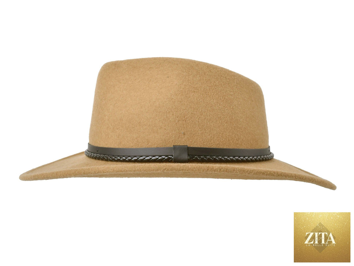 Bigalli Hats USA wool felt fedora with a classic wide brim, featuring a stylish and timeless design.