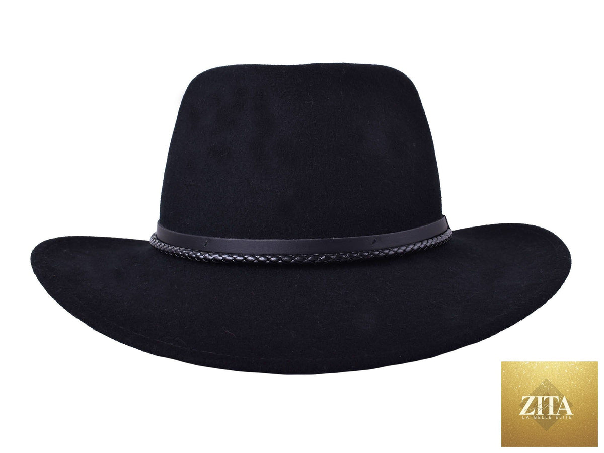 Bigalli Hats USA wool felt fedora with a classic wide brim, stylish and timeless for men and women.