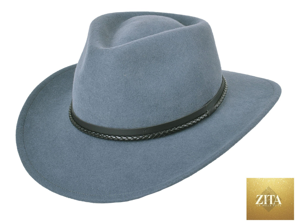 Bigalli Hats USA wool felt fedora with a classic wide brim, featuring a regal style and elegant design.