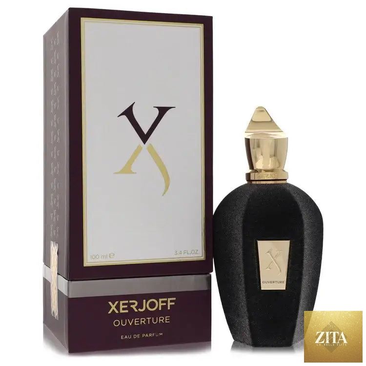 Unisex Xerjoff Ouverture perfume by Gamer Scents, elegant glass bottle with a sleek design and fragrance details visible.