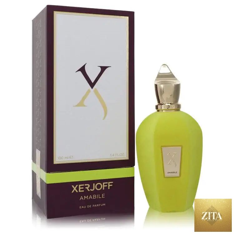 Unisex Xerjoff Amabile perfume bottle by Gamer Scents, elegant glass design with a sleek, modern look.