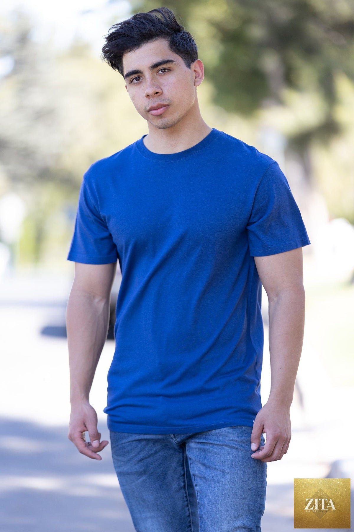 Spun Bamboo men's short sleeve t-shirt in classic cut, made from bamboo viscose and organic cotton, shown in a neutral color.