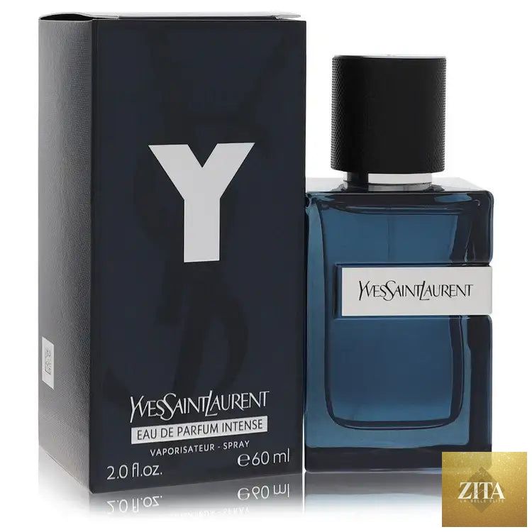 Y Intense Yves Saint Laurent men's cologne bottle by Gamer Scents, sleek design with a dark, sophisticated appearance.