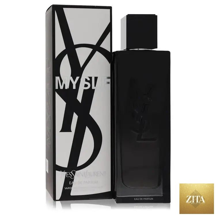 Yves Saint Laurent Myslf cologne for men in a sleek glass bottle with a modern design, displayed against a neutral background.