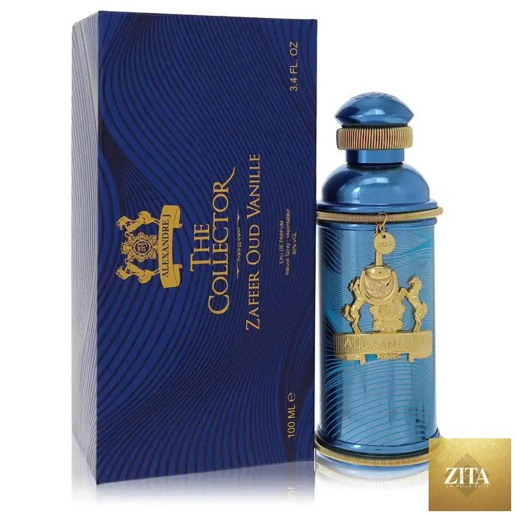 Gamer Scents Zafeer Oud Vanille perfume for women, featuring a sleek bottle with elegant design and golden accents.