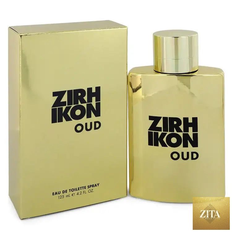 Zirh Ikon Oud by Zirh International men's cologne bottle with sleek design, featuring a dark-colored cap and elegant branding.