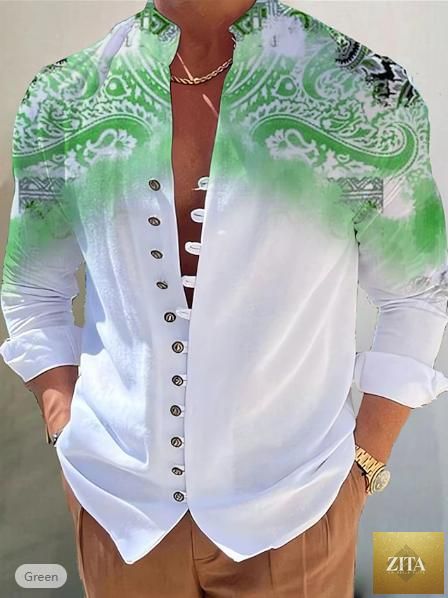 Mandotos men's 3D printed shirt top featuring a vibrant, intricate design on lightweight fabric, casual and stylish for everyday wear.
