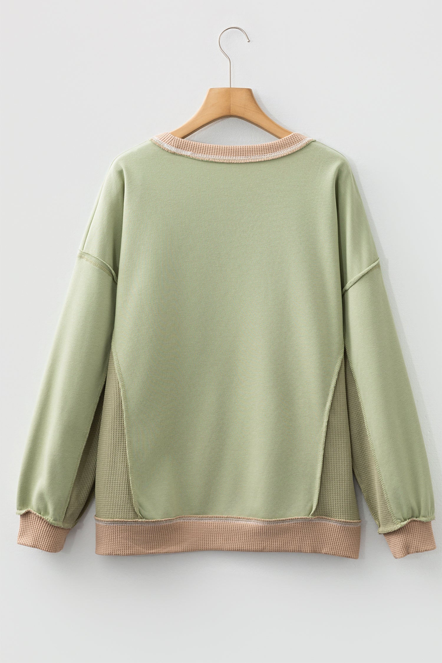 Colorblock Waffle Patchwork Oversize Sweatshirt Byzantium Bay