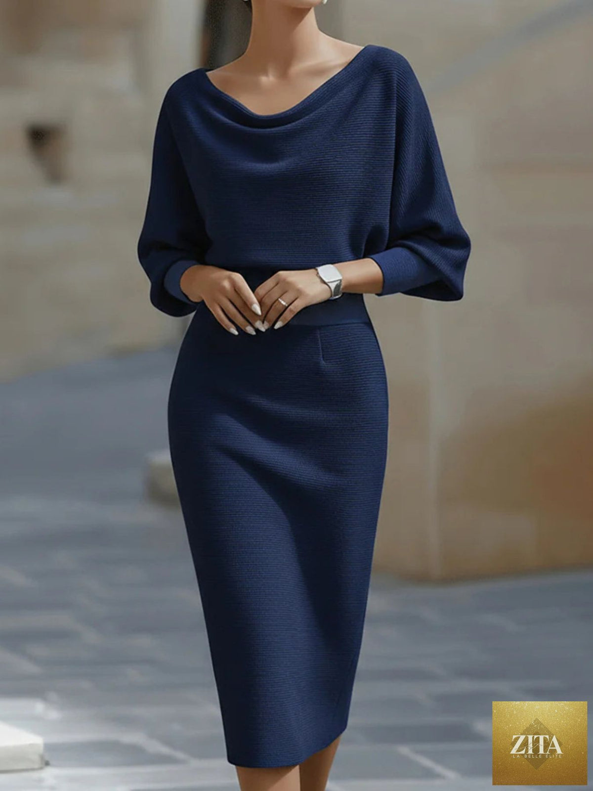 Cowl Neck Knit Bodycon Dresse