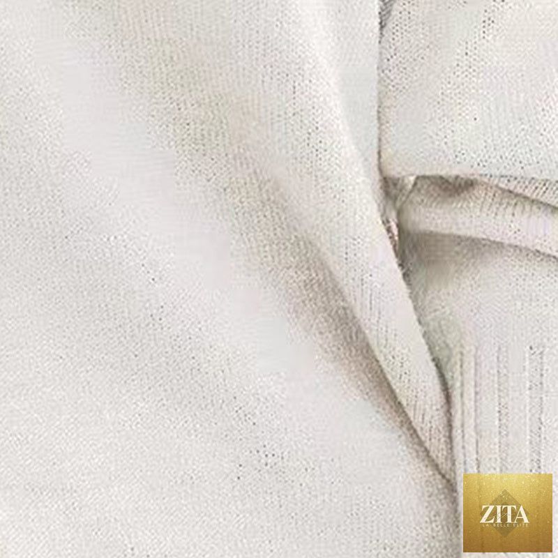 Women’s V-Neck Drop Shoulder Sweater by FitiqueFit, casual long sleeve pullover in soft knit fabric, featuring a relaxed fit.