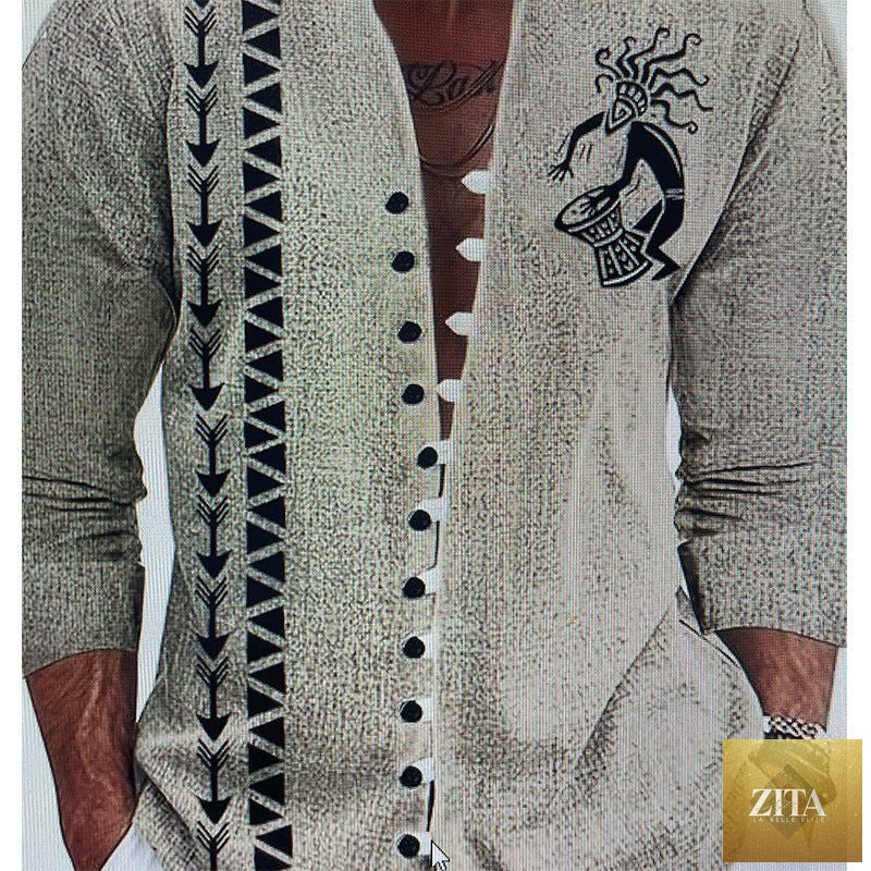 Mandotos men's 3D printed shirt top with vibrant geometric patterns, casual fit, and stylish design for modern fashion.