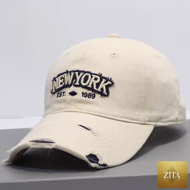 Embroidered letter denim baseball cap with soft crown by FitiqueFit, featuring stitched letter design and adjustable strap