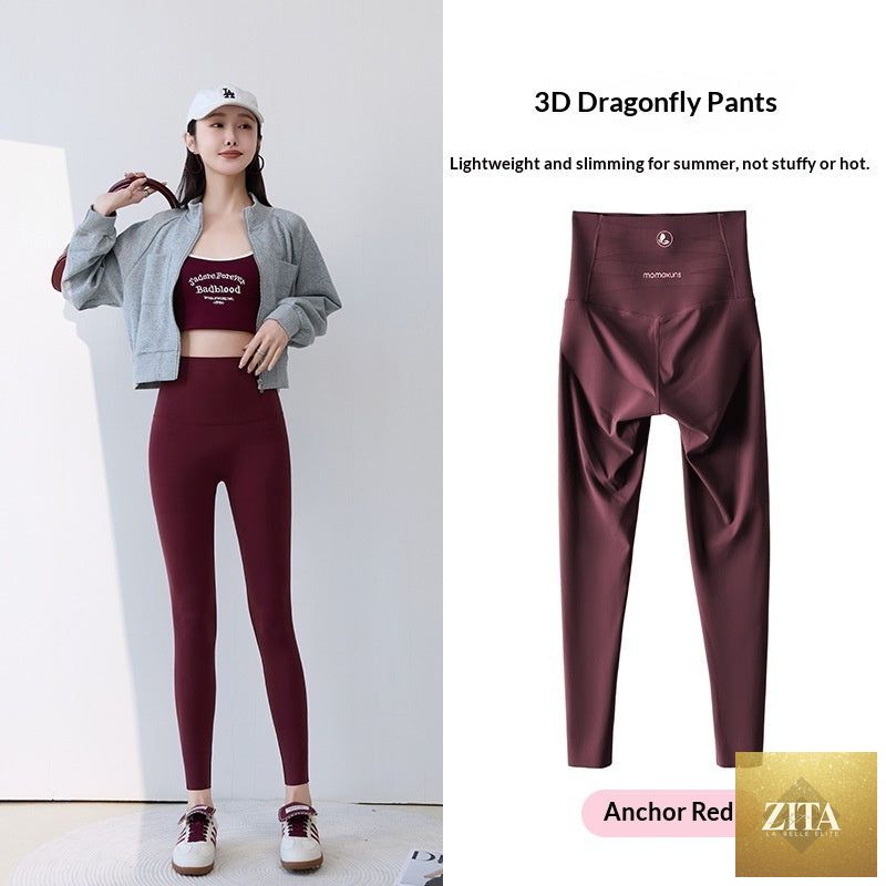 Women’s shark print leggings by My Store, thin outerwear for spring and fall, showing the full length and shark design.