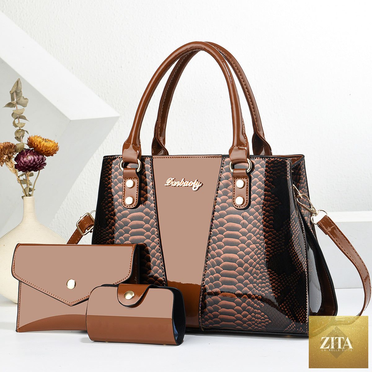 Large trendy shoulder crossbody tote bag by Social Buzz eSIMs with spacious design and stylish appearance.