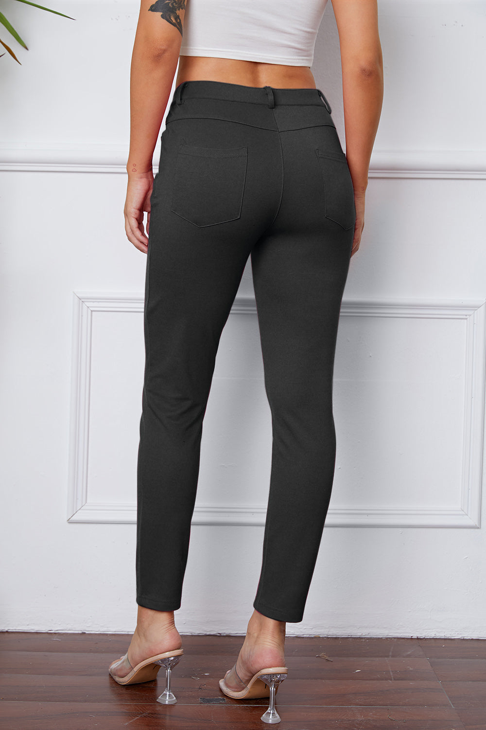 StretchyStitch Pants By Basic Bae Pocketed Opaque Stretch For Women All Day Comfort