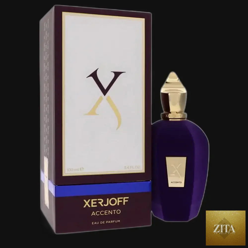 Unisex Accento by Xerjoff perfume spray in a 3.4 oz bottle, featuring elegant packaging and sophisticated fragrance design.