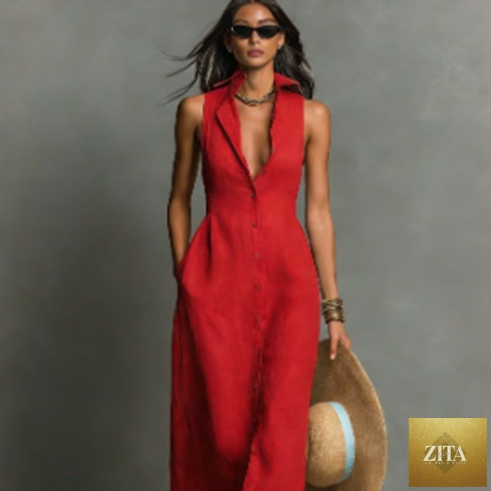 Women's casual polyester midi dress by Zita La Belle Elite, featuring a relaxed fit and stylish design in soft fabric.