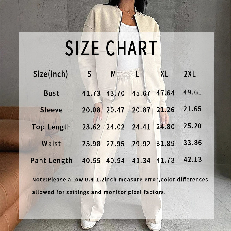 Women’s FitiqueFit 2-piece zip-up sweatsuit set with jacket and wide-leg sweatpants, casualwear with a relaxed fit and comfortable style.