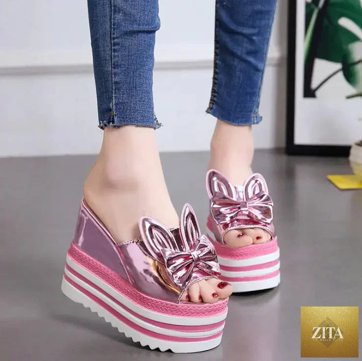 Women's wedge high heel waterproof platform sandals with open toe design and ankle straps from Trendy Attic Store01.