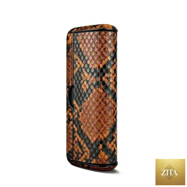 Mandotos snake leather case with animal pattern, showcasing smooth, textured snake skin for a stylish accessory or storage solution.