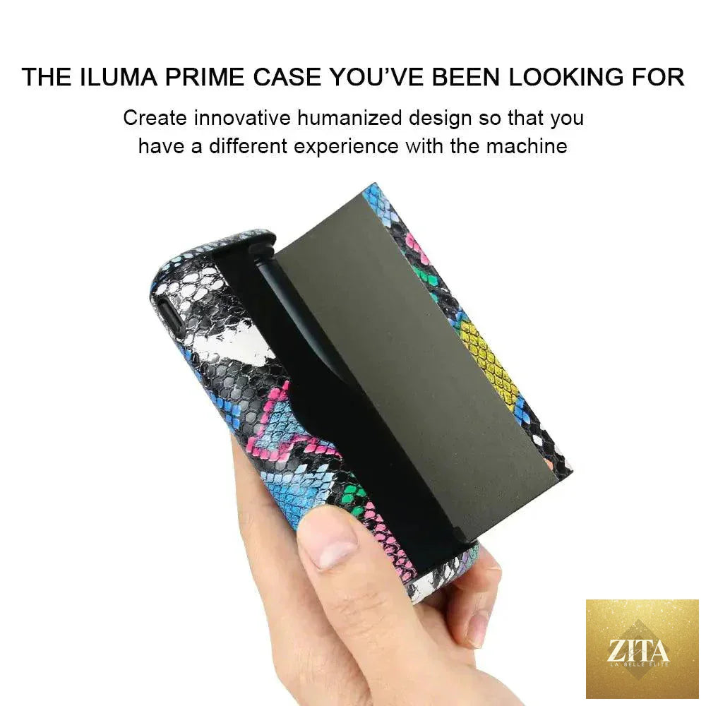 Mandotos snake leather case with animal pattern, showcasing textured snake leather material and sleek design.
