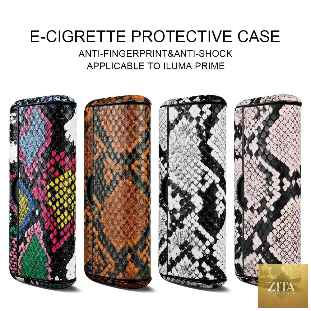 Mandotos snake leather case with animal pattern, showcasing a sleek, textured design ideal for stylish protection.