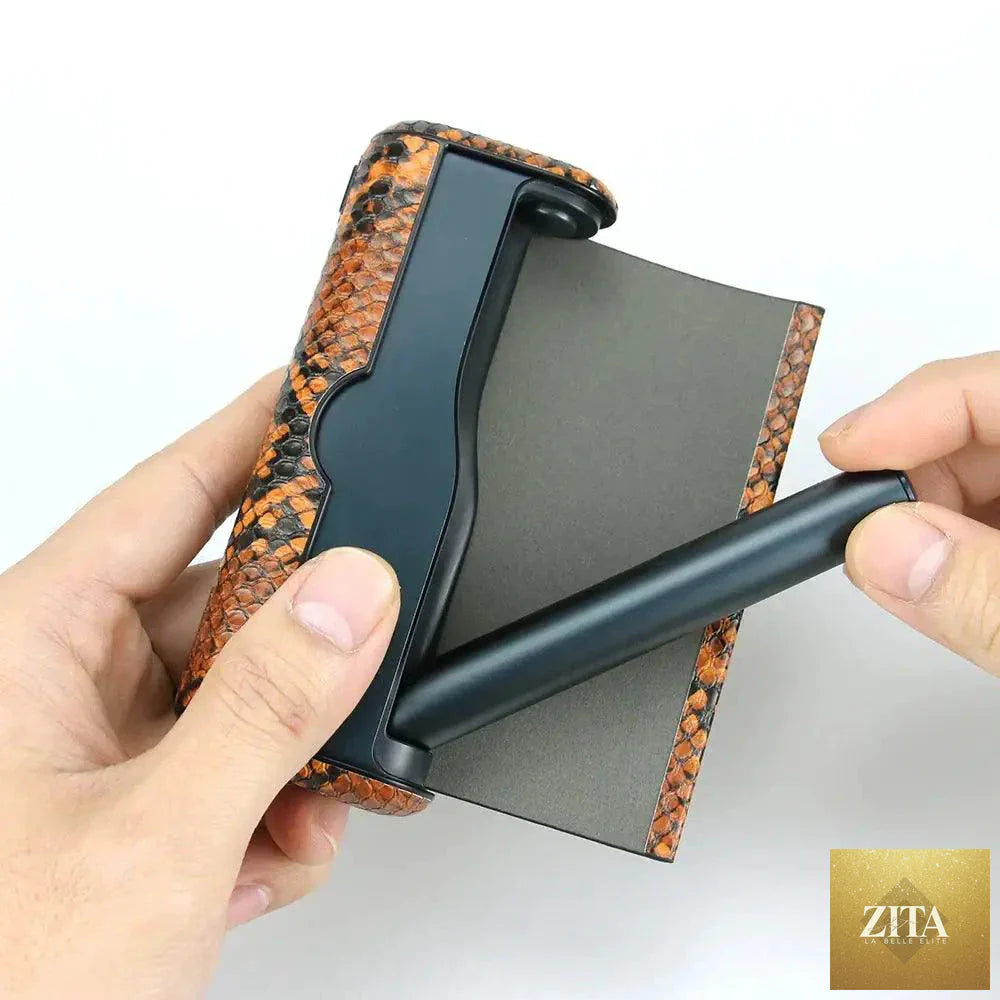 Mandotos snake leather case featuring sleek animal-inspired design and premium snake skin texture for stylish protection.