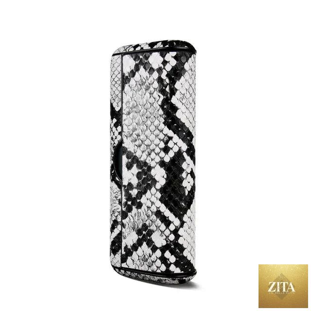 Mandotos animal snake leather case showcasing textured snake skin material and sleek design for protection and style.
