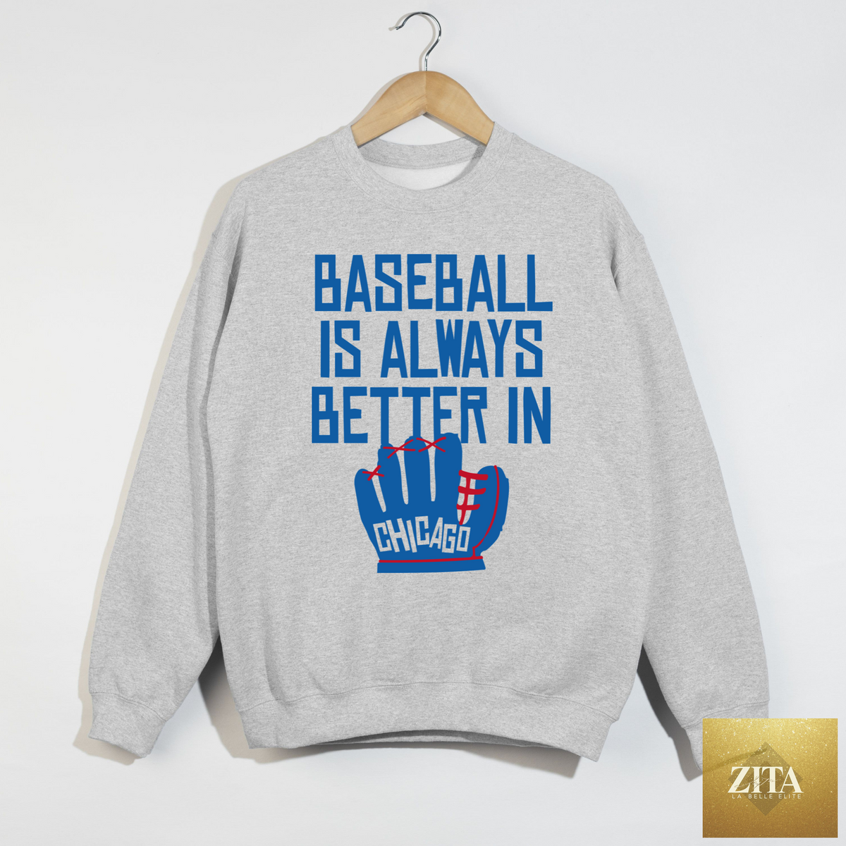Ash grey Hey Jude Graphic Tees baseball T-shirt featuring Chicago skyline and the phrase "Baseball Is Always Better In Chicago."