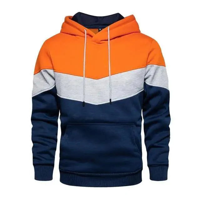 Autumn Casual Hoodie Male Thick Hoodies Hip Hop Streetwear Hooded Pullover Men Clothing Hoodies for Men Pullover Hip Hop Colors Block Pocket Mens Shirts Sport Tops Sweatshirts