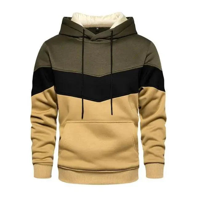 Autumn Casual Hoodie Male Thick Hoodies Hip Hop Streetwear Hooded Pullover Men Clothing Hoodies for Men Pullover Hip Hop Colors Block Pocket Mens Shirts Sport Tops Sweatshirts