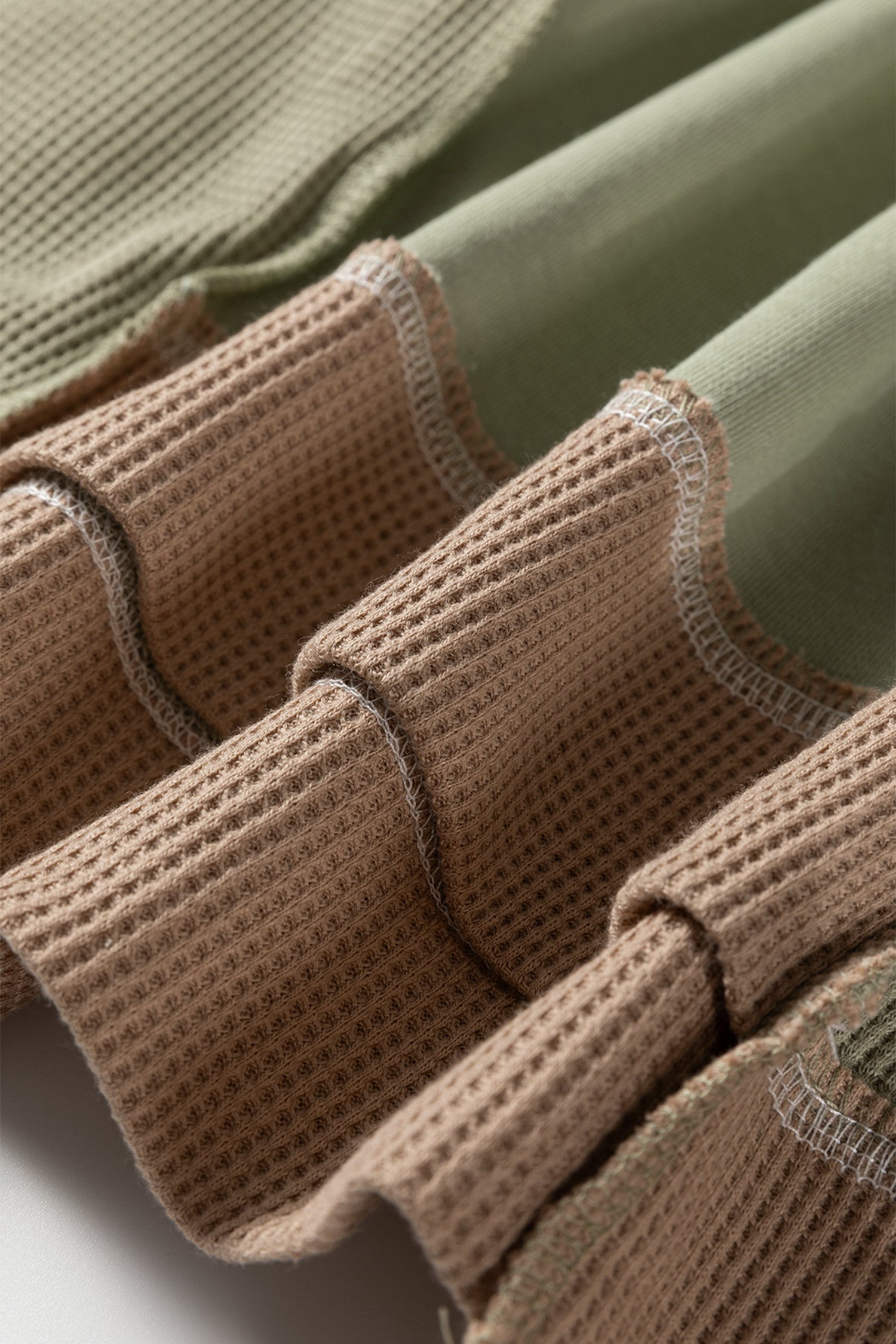 Colorblock Waffle Patchwork Oversize Sweatshirt Byzantium Bay