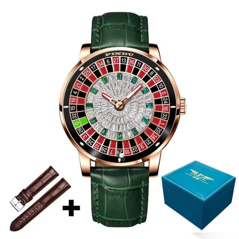 Design Watch NH35A Automatic Mechanical Wristwatches Las Vegas Roulette Diamond Luminous Pointer Montre Homme