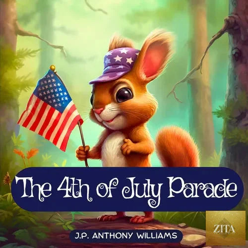 Paperback book titled "The 4th of July Parade" by Zita La Belle Elite, featuring colorful parade scene on the cover.