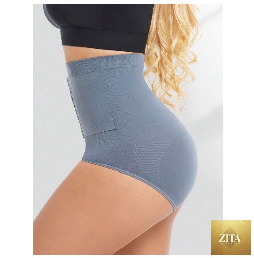 Tummy-control shapewear by My Store, seamless beige body-shaping undergarment with high waist and smooth fit.