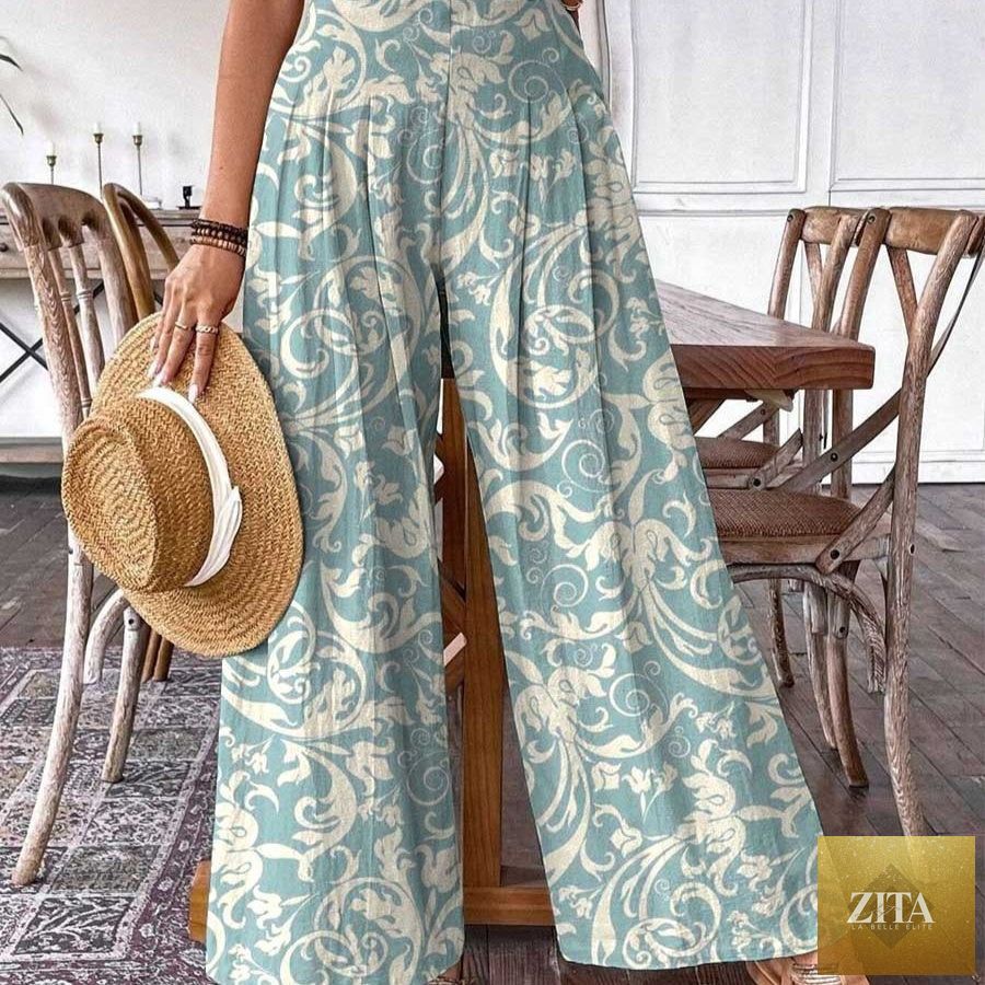 Plus-size women's casual wide-leg denim athletic pants with a slim fit, featuring comfortable stretch and classic five-pocket design.