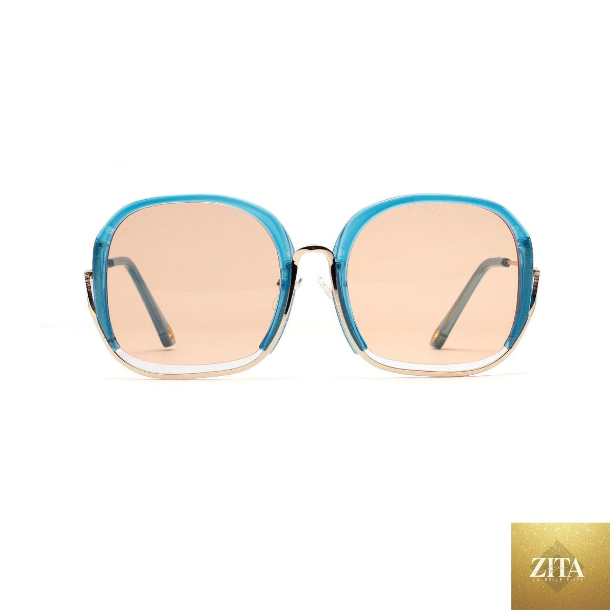 Large half-frame UV400 sunglasses by FitiqueFit featuring colorful fashion shades and stylish eyeWear design.