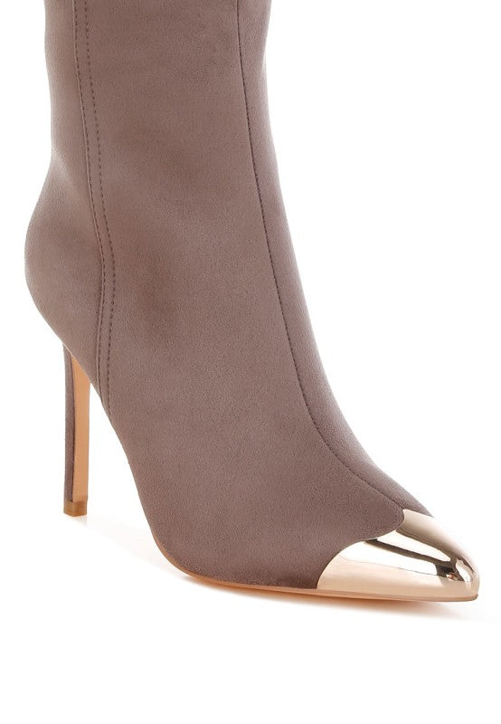 Ridda Metallic Cap Toe Denim Boots
