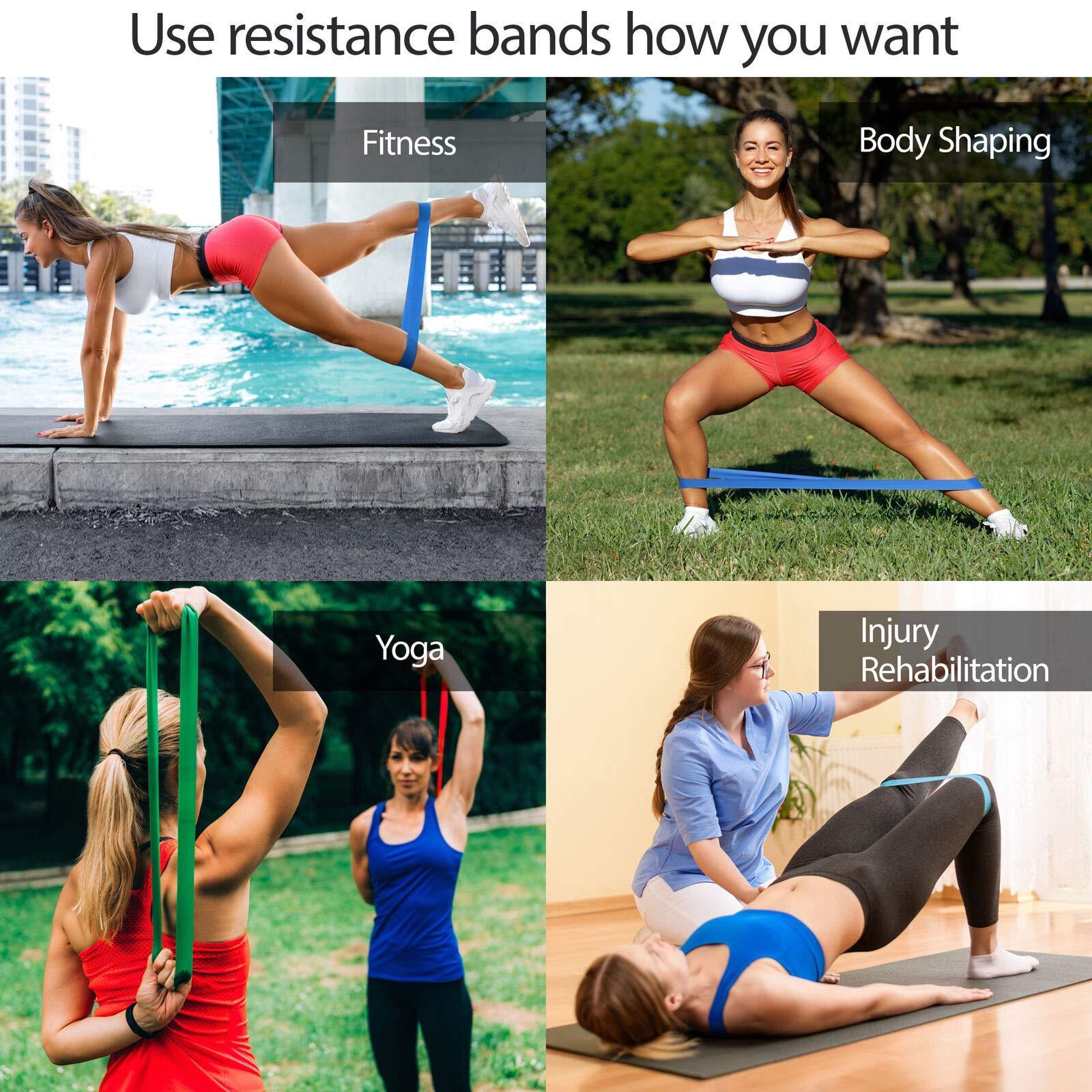 Resistance Loop Bands Exercise Set Fitness Workout Stretch Elastic Periwinkle Eros