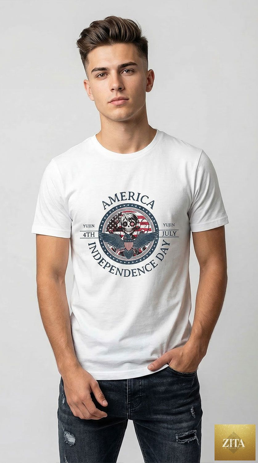 Dark 4th July Independence Day T-shirt by Zita La Belle Elite featuring patriotic design and festive graphics for celebrations.