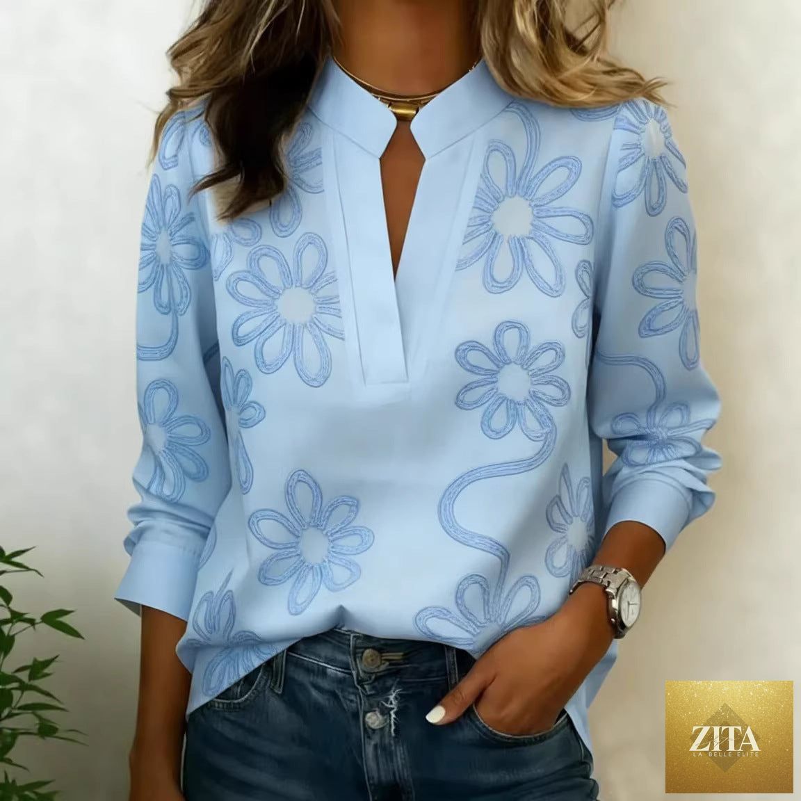 Women's casual 3D digital print shirt top by Zita La Belle Elite, featuring vibrant design and comfortable fabric.