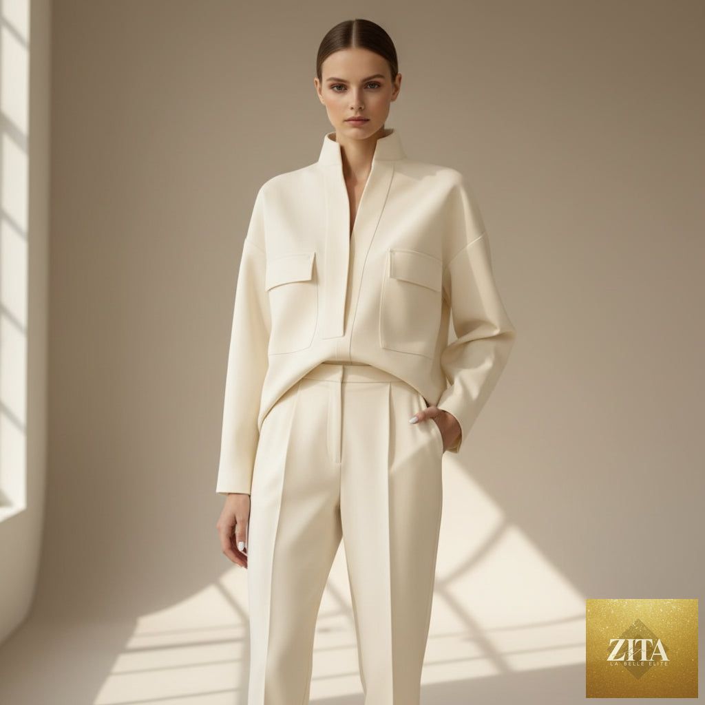 Zita La Belle Elite women's casual polyester co-ord set featuring a relaxed top and matching pants, perfect for everyday wear.