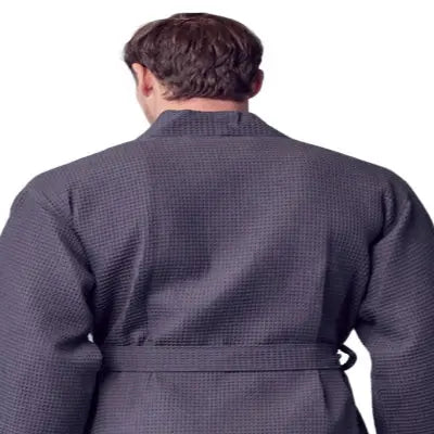 Waffle Spa Bathrobe for Men - Absorbent, Lightweight