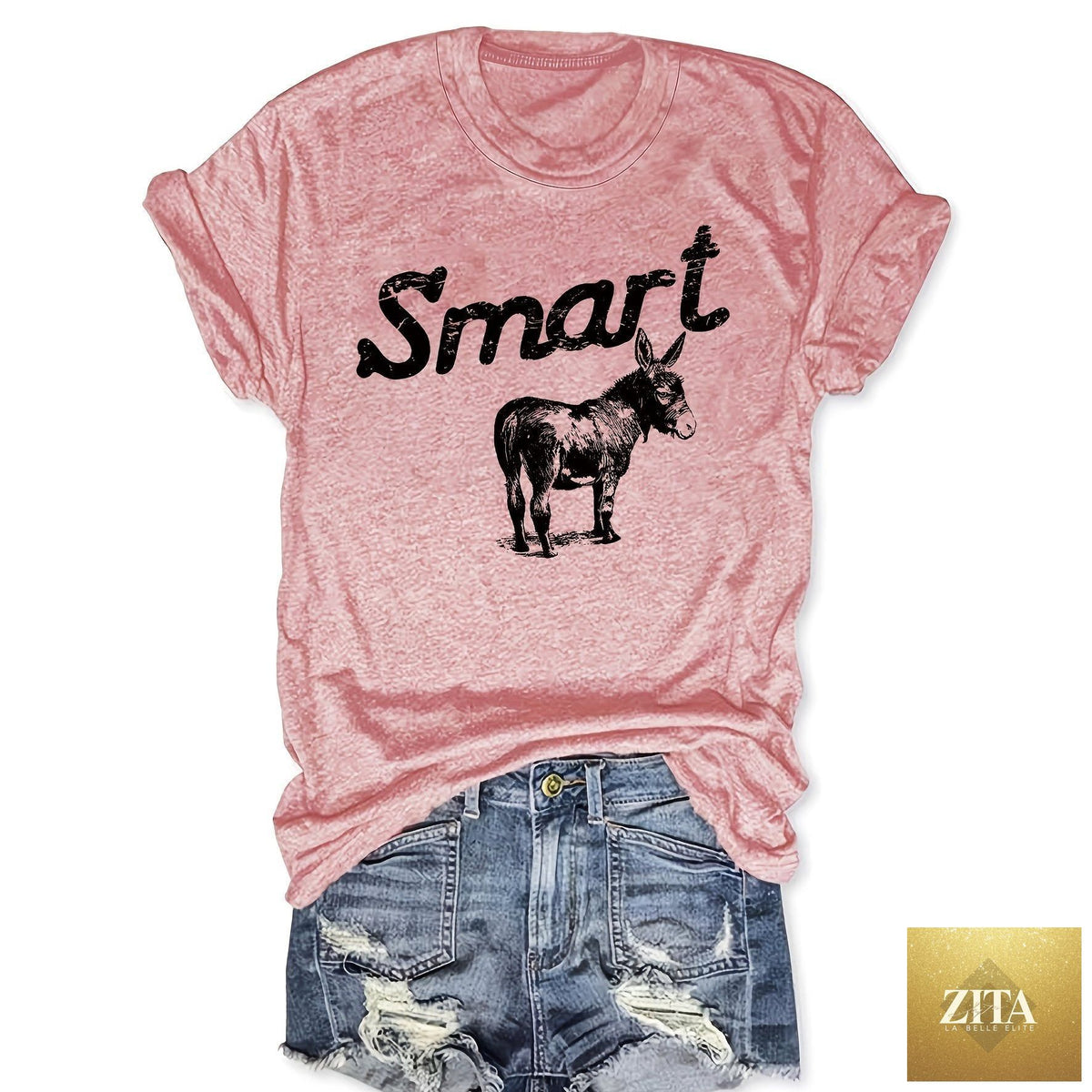 Zita La Belle Elite women's casual summer T-shirt with a round neck and short sleeves, lightweight and comfortable for warm weather.