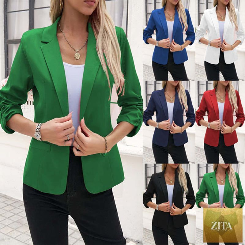 Plus size women's office blouse by FitiqueFit, casualwear top with a comfortable fit and stylish design, shown in the image.