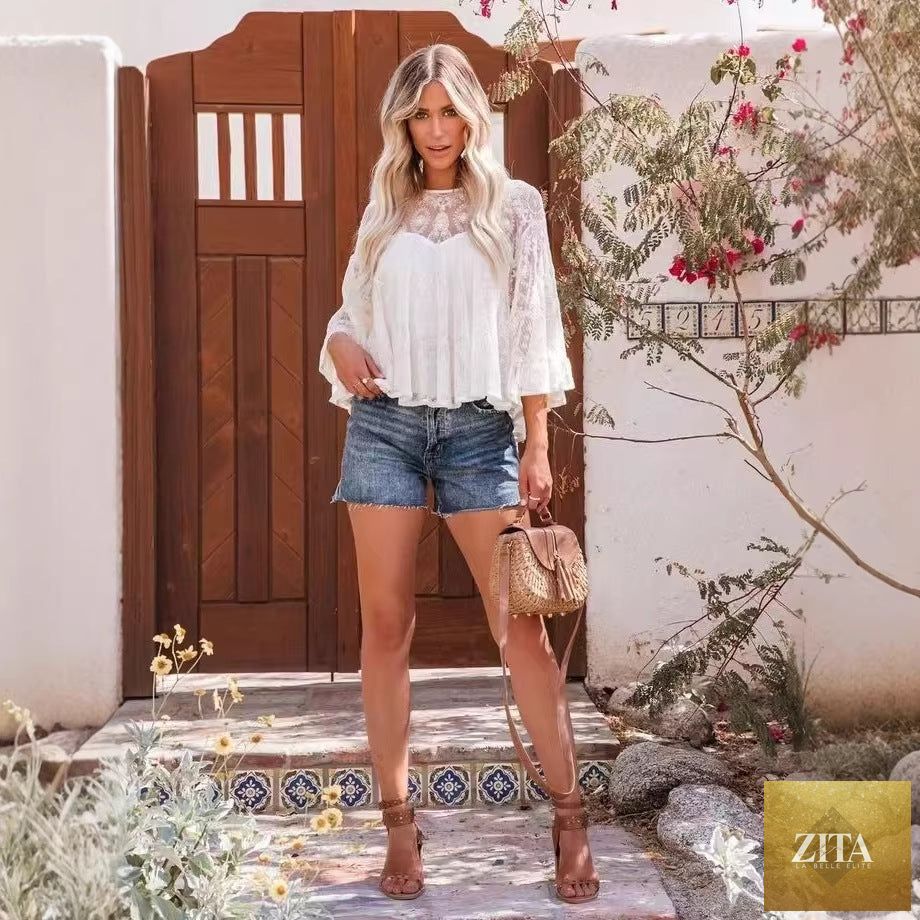 Women's French-Style Tie-Dye Versatile Top by Zita La Belle Elite, featuring colorful, relaxed-fit design and trendy casual style.