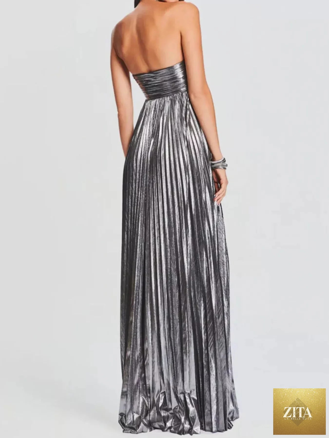 Split sweetheart neck tube maxi dress by Shopiebay featuring a fitted bodice, flowing skirt, and elegant design for casual or formal wear.